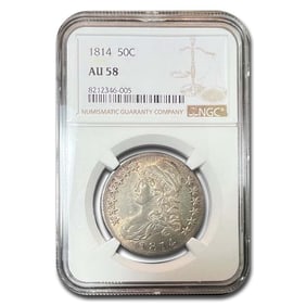 1814 Bust Half Dollar AU-58 NGC