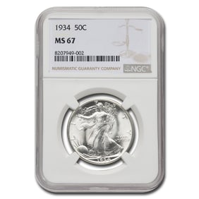 1934 Walking Liberty Half Dollar MS-67 NGC