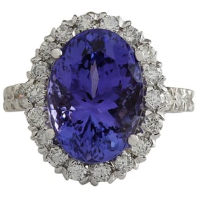 Tanzanite Diamond Ring 14K White Gold