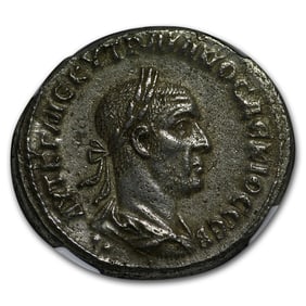 Roman Billon Tetradrachm Emperor Trajan Decius (249-251 AD)AU NGC