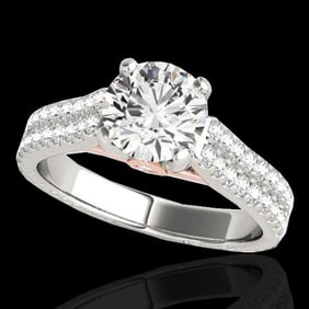 1.61 ctw Certified Diamond Pave Ring 10k 2Tone Gold