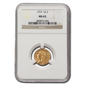 1929 $2.50 Indian Gold Quarter Eagle MS-65 NGC