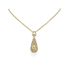 3.51 ctw Canary Citrine & Diamond Necklace 18K Yellow Gold