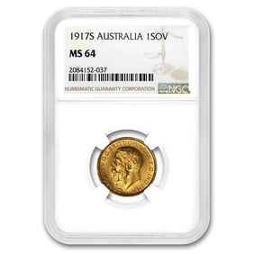 1917-S Australia Gold Sovereign George V MS-64 NGC