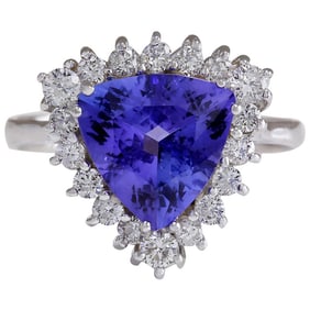 Natural Tanzanite 14 Karat White Gold