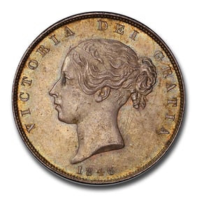 1846 Great Britain Silver Half Crown Victoria MS-64 PCGS