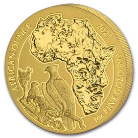 2025 Rwanda 1 oz Gold African Ounce Martial Eagle BU