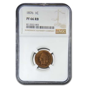 1876 Indian Head Cent PF-66 NGC (Red/Brown)
