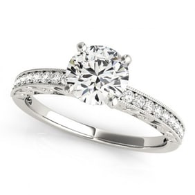 Natural 1.43 ctw Diamond Antique Ring 14k White Gold