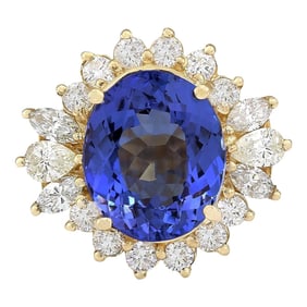 Tanzanite 14K Yellow Gold Diamond Ring