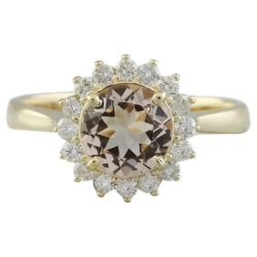 1.50 Carat Natural Morganite 14 Karat