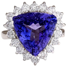 Tanzanite Diamond Ring 14K White Gold
