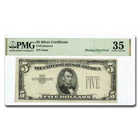 Unknown Year $5.00 Silver Certificate VF-35 PMG (Fr#Unknown)