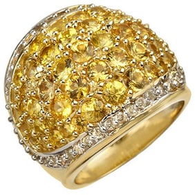 5.75 ctw Yellow Sapphire & Diamond Ring 14k Yellow Gold