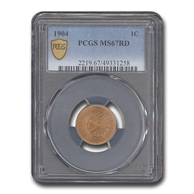 1904 Indian Head Cent MS-67 PCGS (Red)
