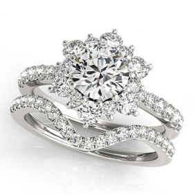 2.41 ctw Certified VS/SI Diamond 2pc Wedding Set Halo 14k White Gold