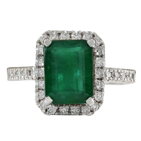 Emerald Diamond Ring In 14 Karat