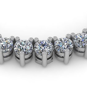45 ctw 3 Prong Diamond Riviera Necklace 14K White Gold