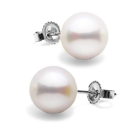 White Pearl Earrings, 8.0-8.5mm