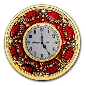 2024 Niue 1 oz Silver Proof Faberge Red Table Clock (Box & COA)