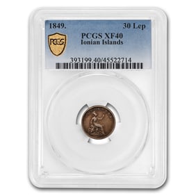 1849 Greece (British) 30 Lepta XF-40 PCGS