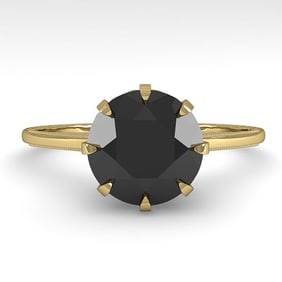 2.0 ctw Black Diamond Designer Engagment Ring 18k Yellow Gold