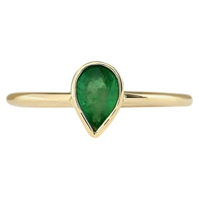 Emerald Ring In 14 Karat Yellow