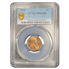 1920 Lincoln Cent MS-66 PCGS (Red)
