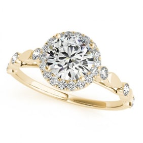 1 ctw Certified VS/SI Diamond Halo Ring 18k Yellow Gold