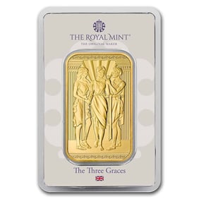 1 oz Gold Bar - The Royal Mint Three Graces