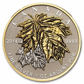 2014 Canada 1 oz Silver $5 Maple Leaf Gilt