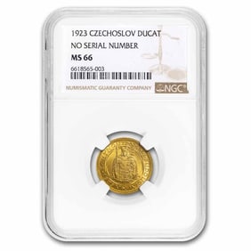 1923 Czechoslovakia Gold Ducat MS-66 NGC (No Serial Number)
