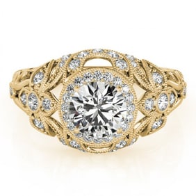 1.25 ctw Certified VS/SI Diamond Antique Ring 18k Yellow Gold