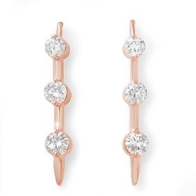 2.0 ctw Certified VS/SI Diamond Earrings 14k Rose Gold