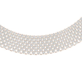 35 ctw Certified VS/SI Diamond Necklace 18K Rose Gold