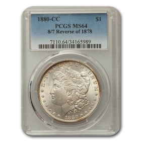1880-CC Morgan Dollar 8/7 Morgan Dollar Rev of 78 MS-64 PCGS