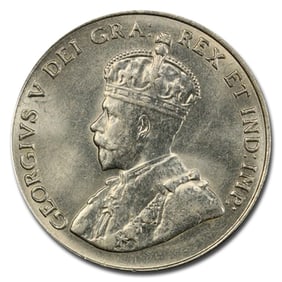 1929 Canada 5 Cents George V MS-64 PCGS (Far S)