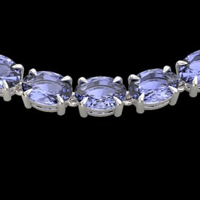 56 ctw Tanzanite Eternity Designer Necklace 14k White Gold