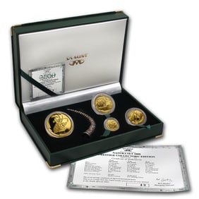 2000 South Africa 4-Coin Gold Natura Sable Antelope Proof Set