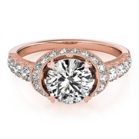1.75 ctw Certified VS/SI Diamond Halo Ring 18k Rose Gold