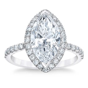 Natural 2.02 CT Diamond Bridal Ring 18K White Gold