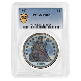 1867 Liberty Seated Dollar PR-65 PCGS
