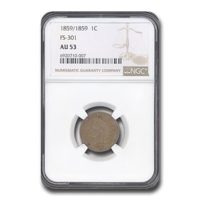 1859/1859 Indian Head Cent AU-53 NGC (FS-301)