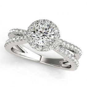 1.55 ctw Certified VS/SI Diamond Halo Ring 18k White Gold