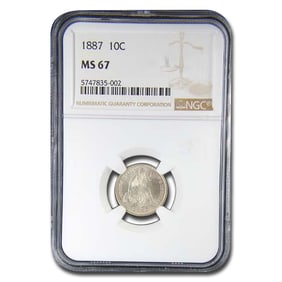 1887 Liberty Seated Dime MS-67 NGC