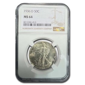 1936-D Walking Liberty Half Dollar MS-64 NGC