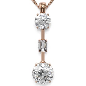 2.5 ctw Diamond Designer Necklace 18K Rose Gold