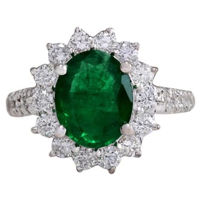 Emerald Diamond Ring In 14 Karat