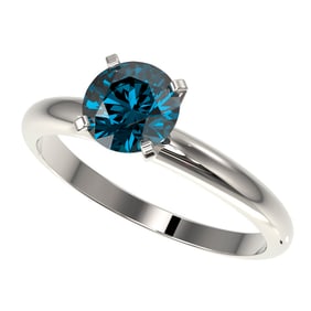 1.27 ctw Certified Intense Blue Diamond Engagment Ring 10k White Gold