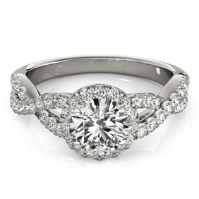 1.54 ctw Certified VS/SI Diamond Halo Ring 18k White Gold